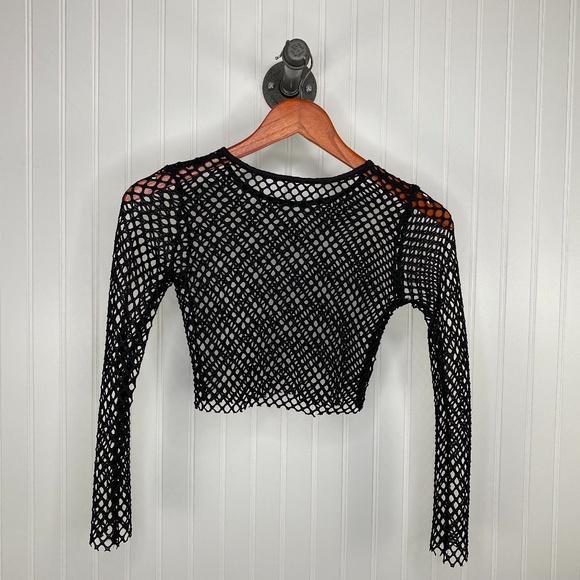 Tops - 🦖4/$20 Fishnet Black Shirt with 3/4 Sleeves - Sm